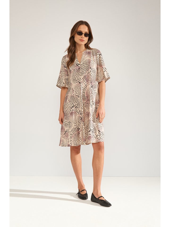Kleid "Shella" in Beige/ Schwarz