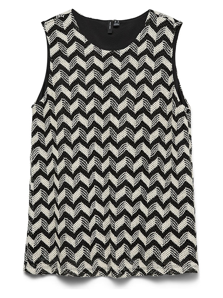 Blusentop in Schwarz/ Creme
