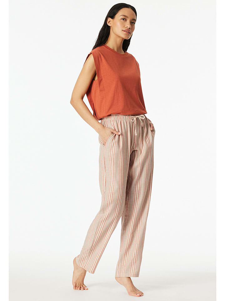Pyjamabroek oudroze/crème