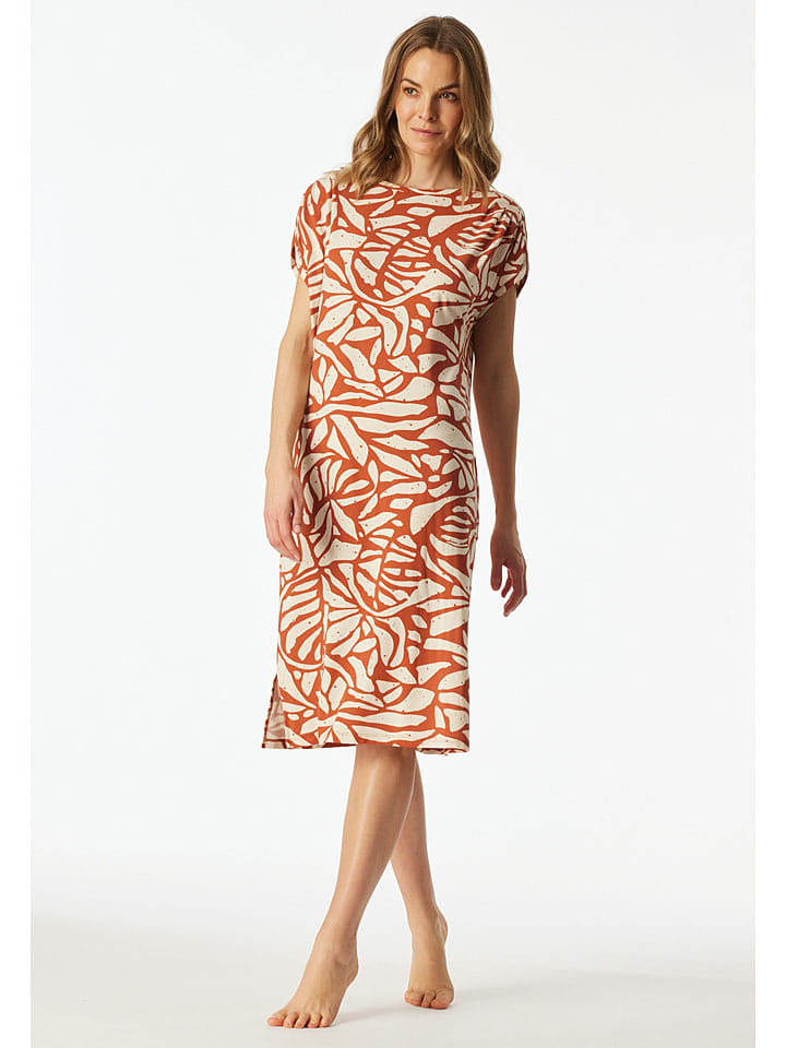 Nachthemd in Terracotta/ Beige