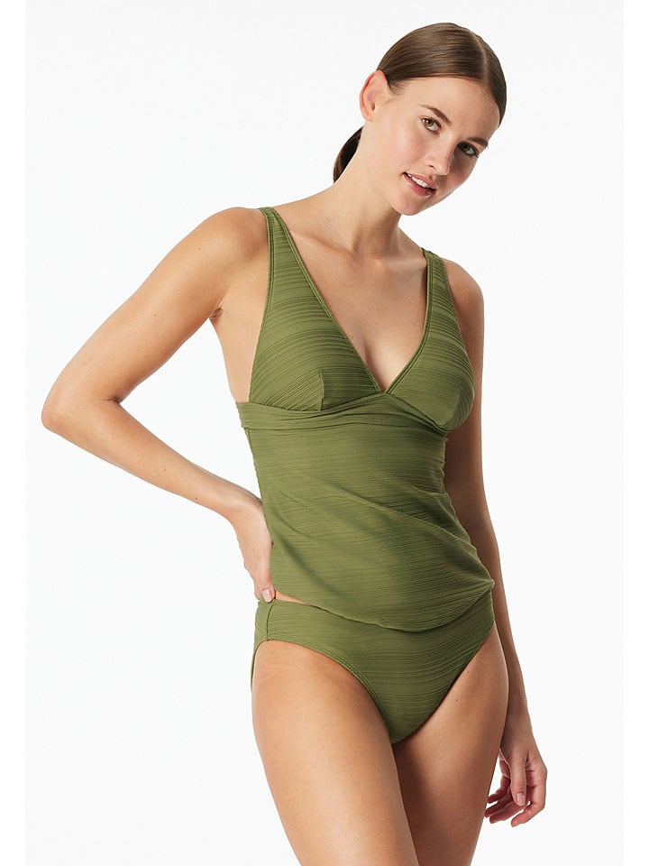Koszulka tankini w kolorze oliwkowym