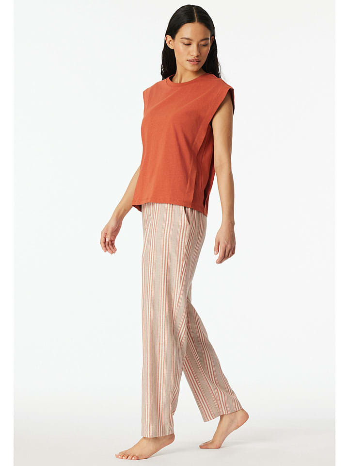 Pyjama-Oberteil in Terracotta