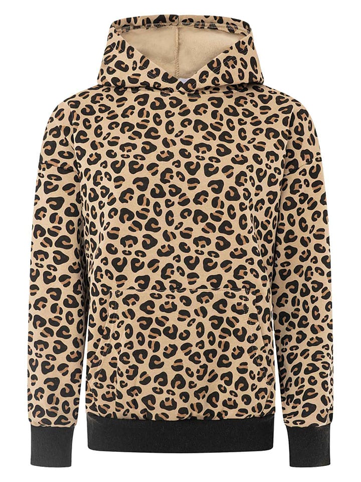Hoodie "Black Leo" in Beige