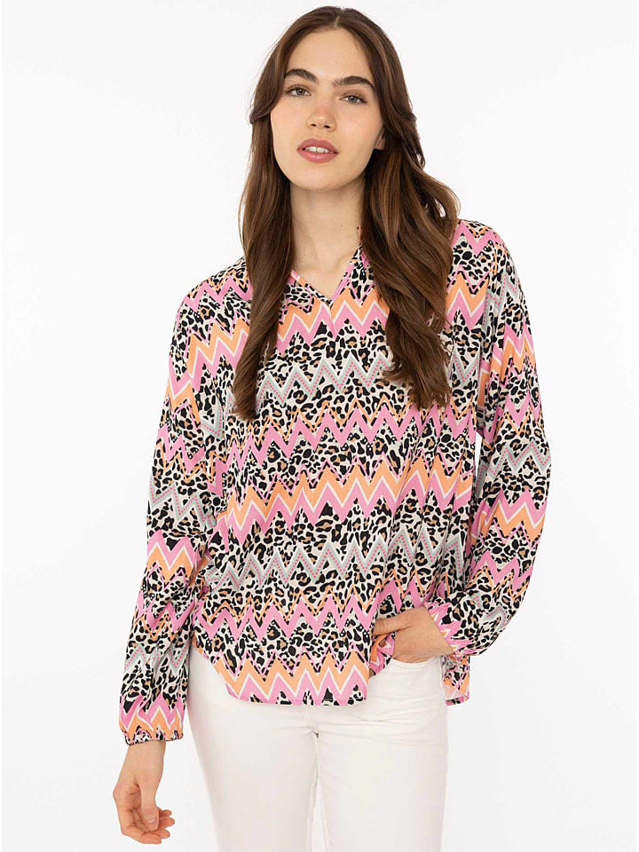 Bluse "Graphic Leo" in Bunt