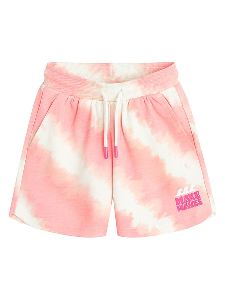 Sweatshort lichtroze/crème