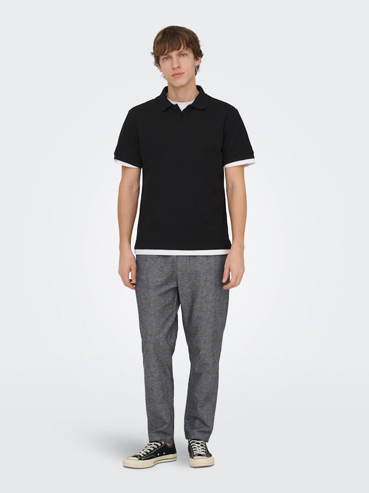 Poloshirt "Onsben" in Schwarz