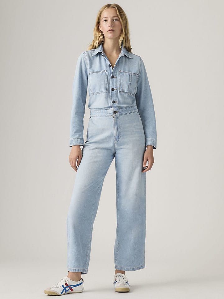 Jeans-Jumpsuit in Hellblau