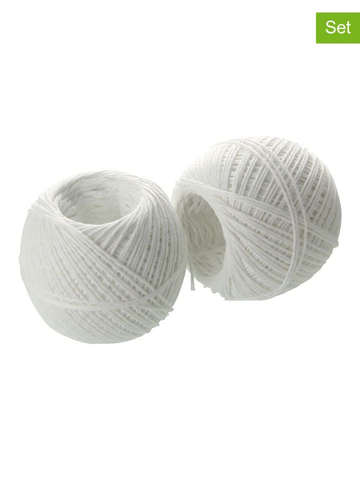 2er-Set: Koch-Bindfaden in Weiß - (L)150 cm