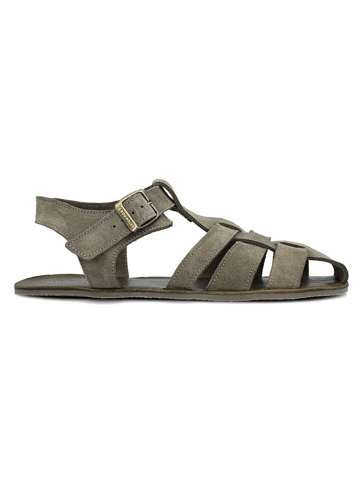 Leder-Barfußschuhe "Catania" in Khaki