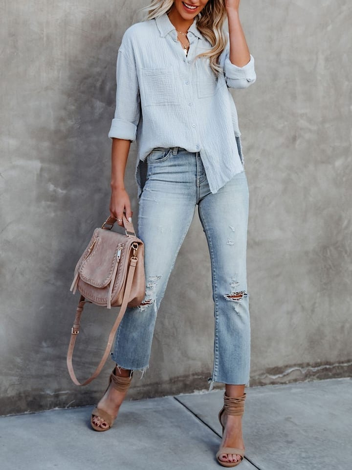 Blouse lichtblauw