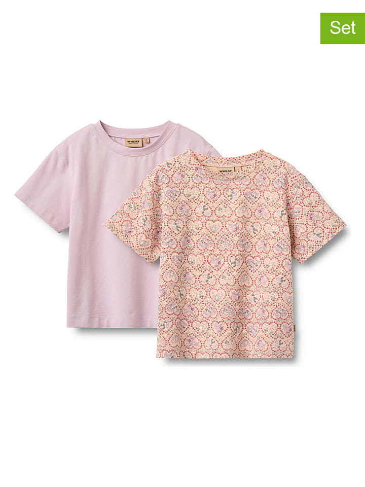 2-delige set: shirts "Ella" lichtroze/oranje