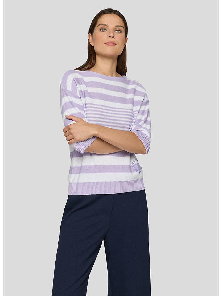 Pullover in Flieder/ Weiß