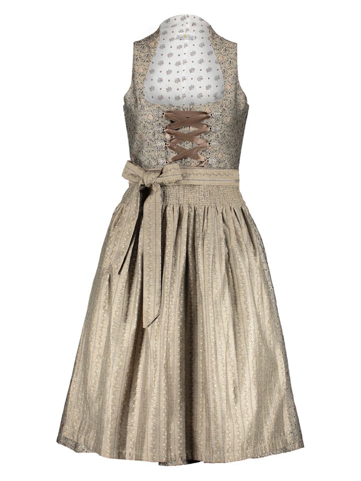 Dirndl in Beige/ Grau