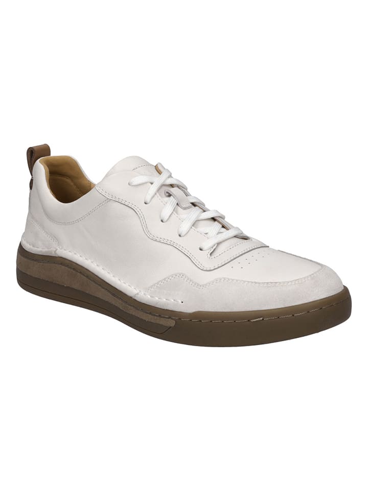 Skórzane sneakersy w kolorze kremowym