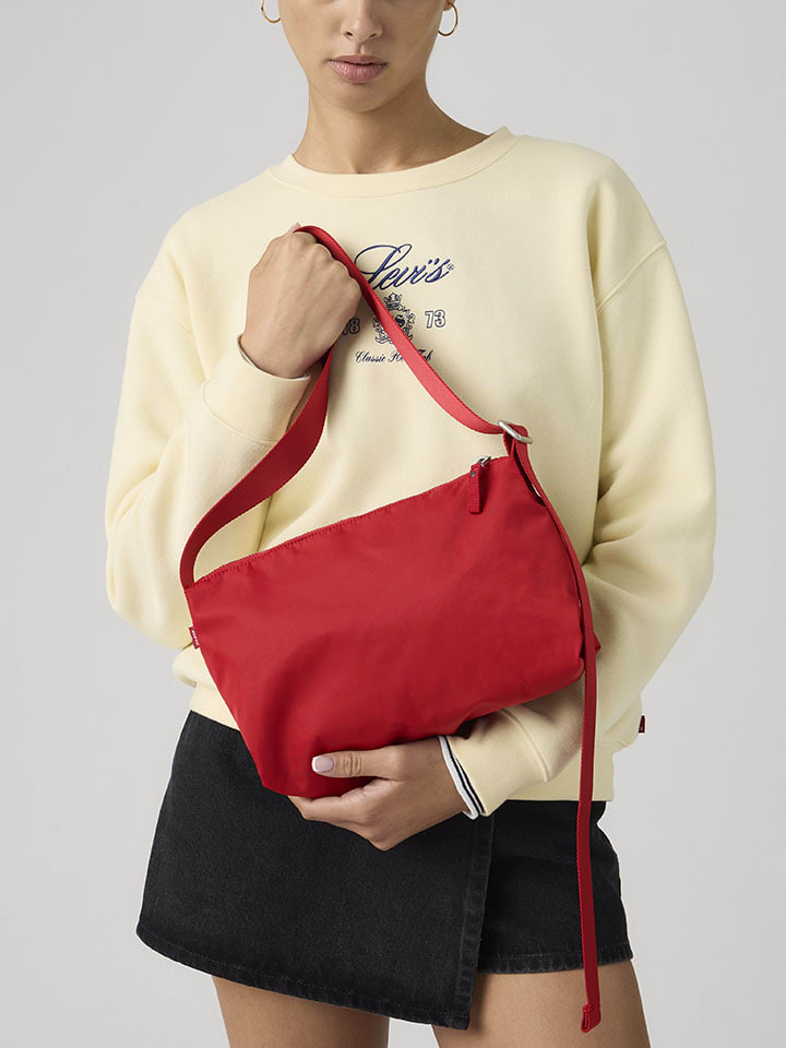 Schoudertas rood - (B)27,5 x (H)16,5 x (D)10 cm