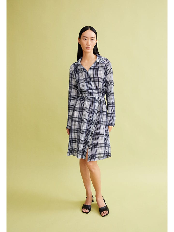 Kleid "Femaale check" in Dunkelblau/ Weiß