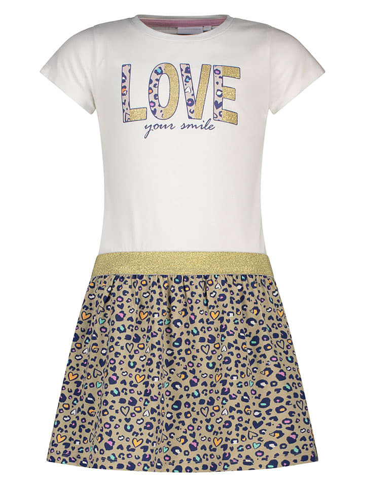 Kleid in Weiß/ Beige