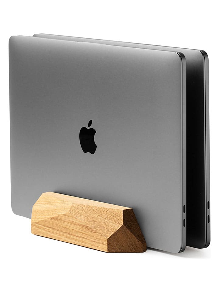 Podwójny stojak w kolorze jasnobrązowym na laptopa - 18 x 4 x 11,3 cm