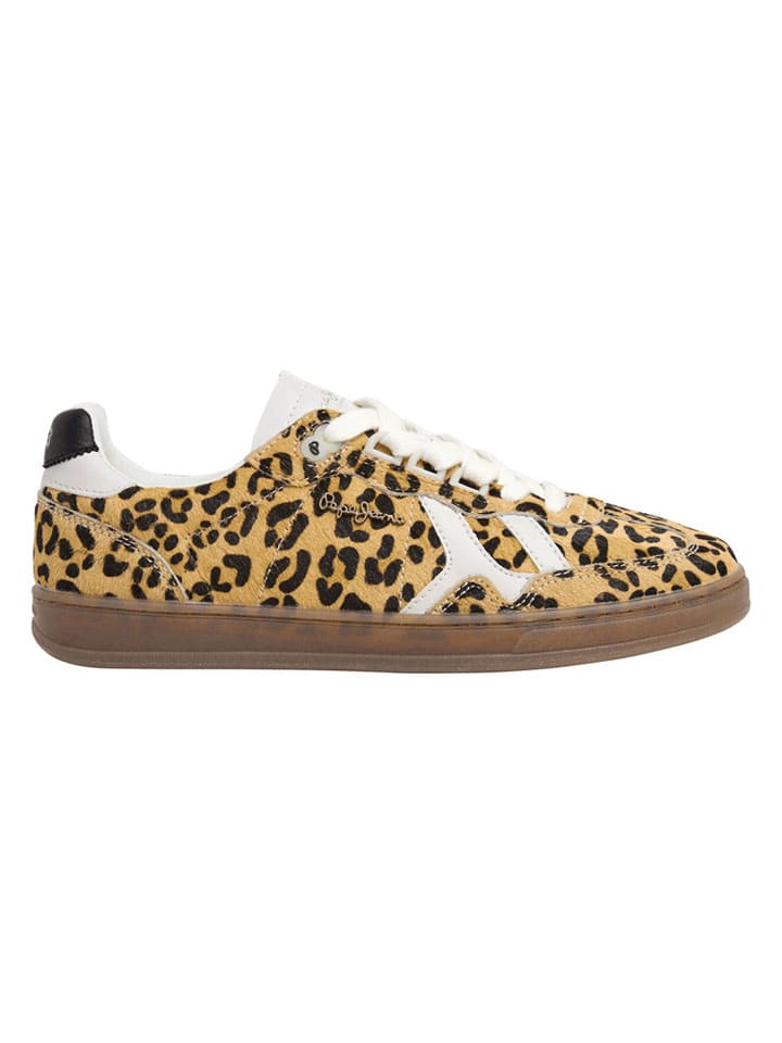 Leren sneakers lichtbruin