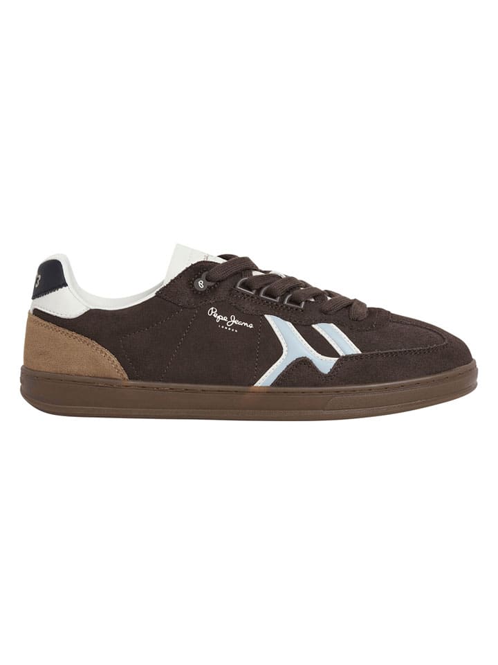 Leder-Sneakers in Braun