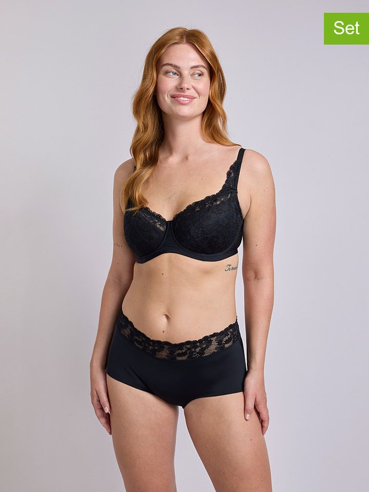 2er-Set: Taillenpantys "MyEssentials" in Schwarz