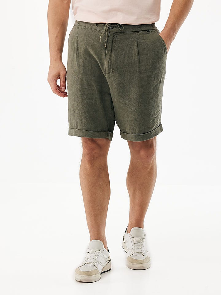 Lniane szorty w kolorze khaki