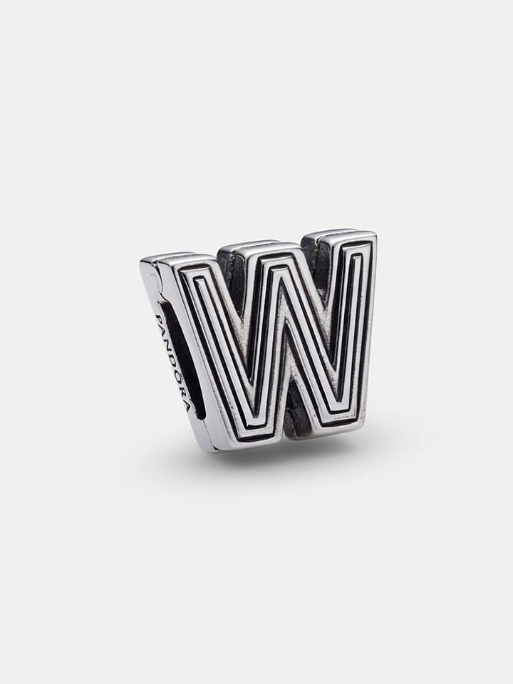 Srebrny charms "W"