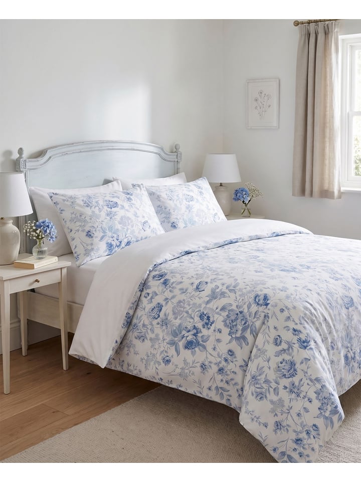 Beddengoedset "Belle" wit/blauw