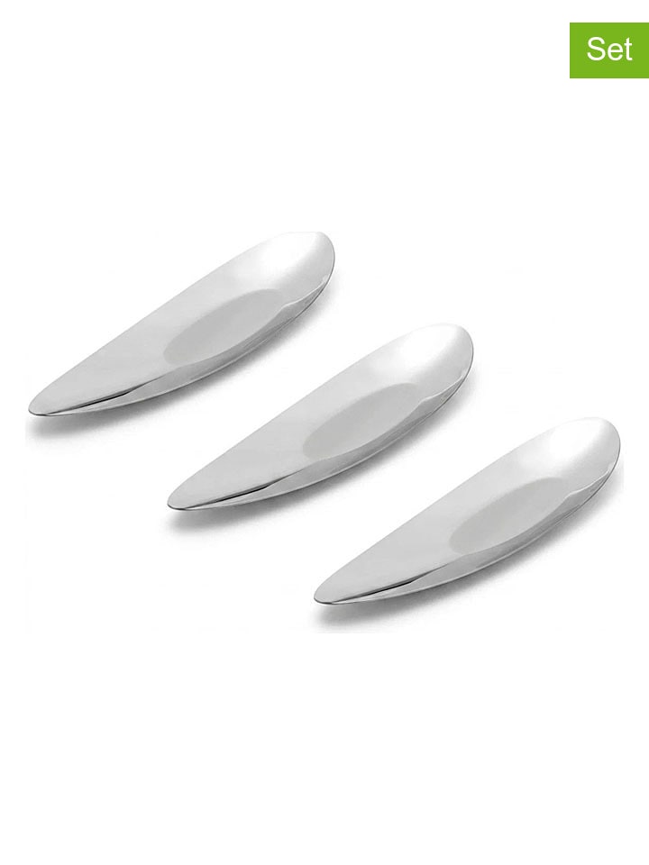 3-delige set: antipastischalen zilverkleurig - (B)22,5 cm