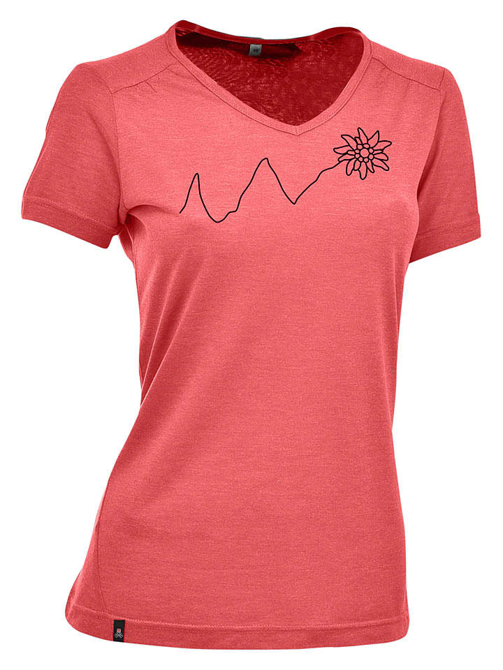 Functioneel shirt "Eifelsteig" koraalrood