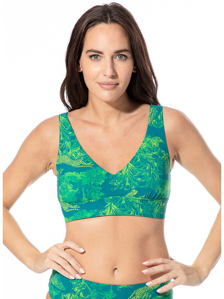 Biustonosz bikini w kolorze zielono-turkusowym