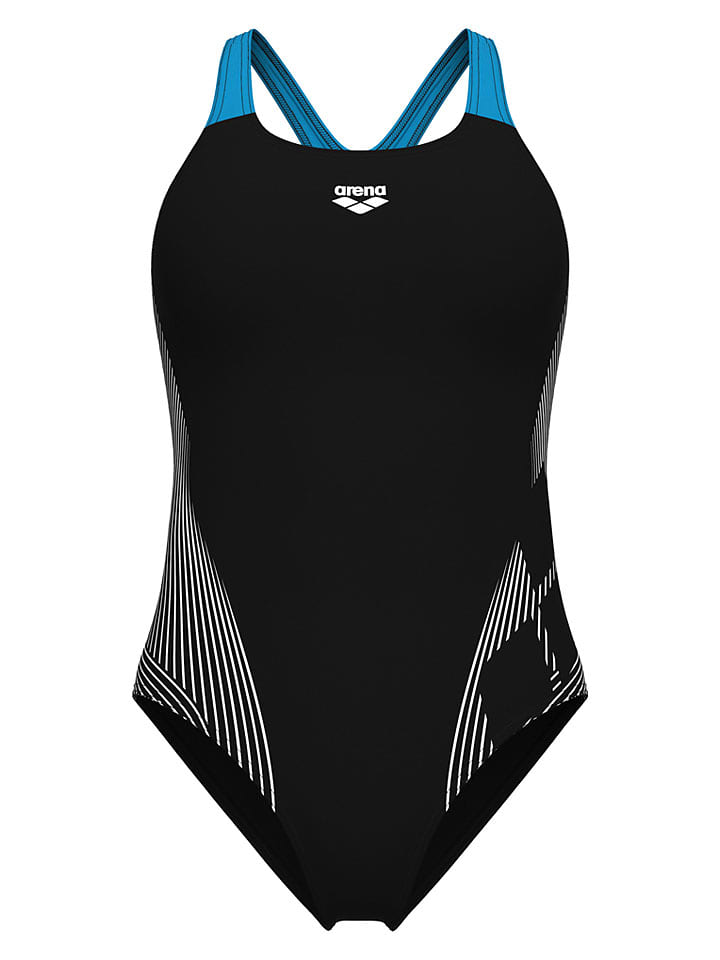 Badeanzug in Schwarz/ Blau