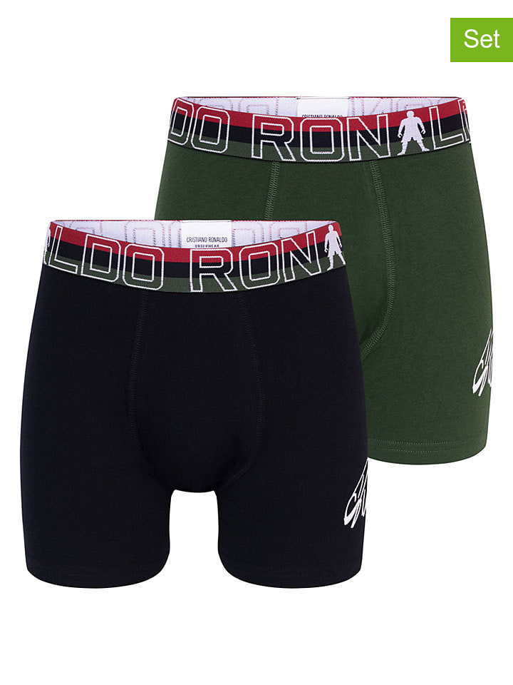 2-delige set: boxershorts zwart/groen
