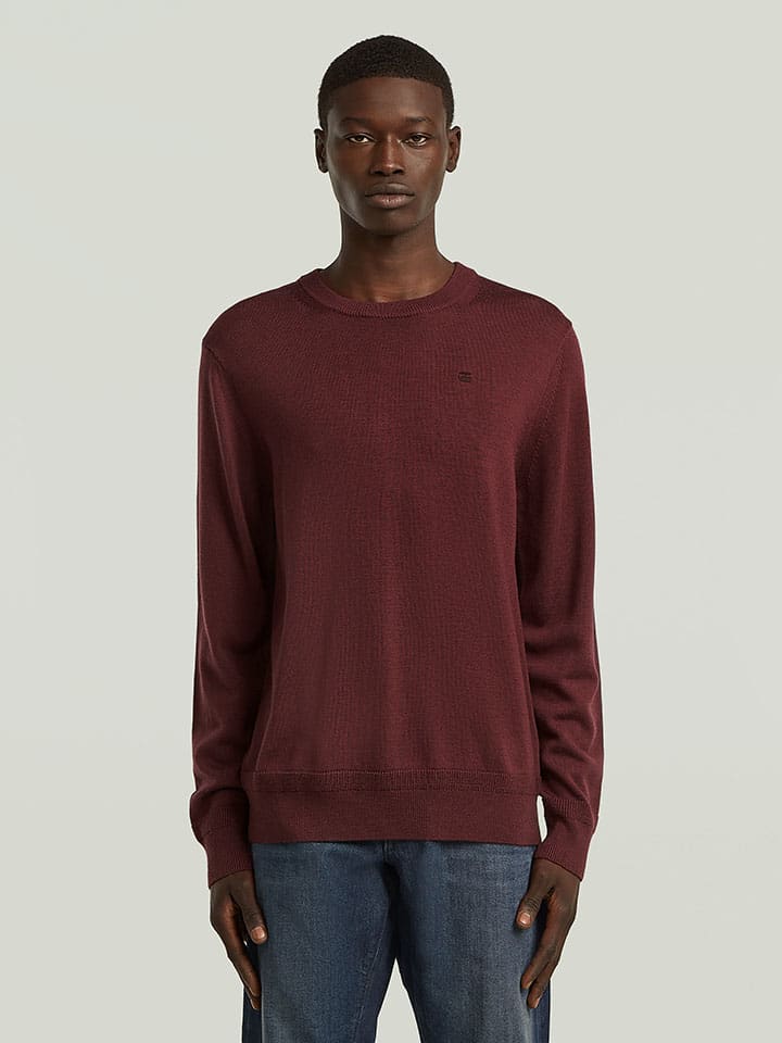 Wollpullover in Bordeaux