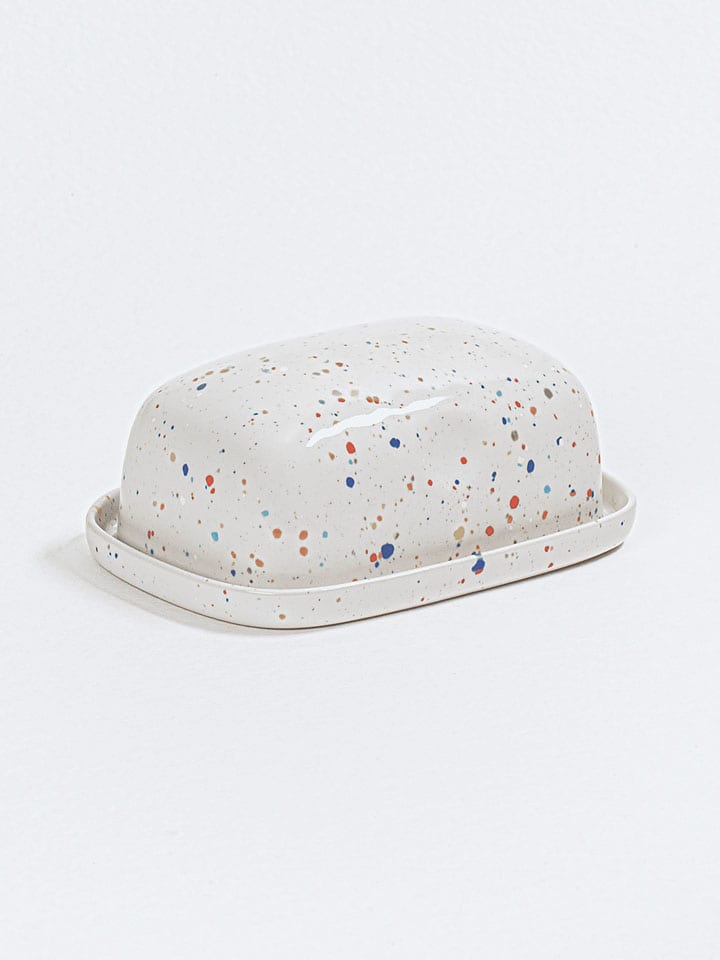 Butterdose ''New Party'' in Weiß - (B)19 x (H)7,5 x (T)13 cm