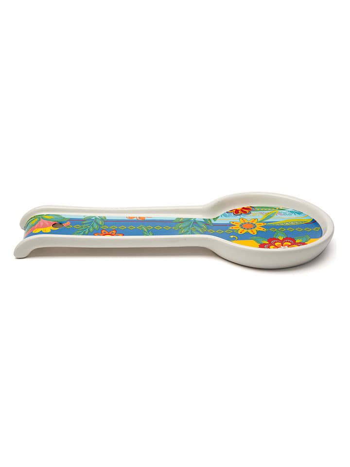 Podstawka "Gipsy Soul" w kolorze niebiesko-żółtym pod łyżkę - dł. 26,5 cm