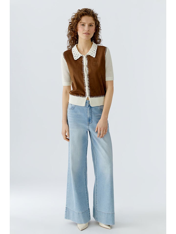 Vest bruin/crème