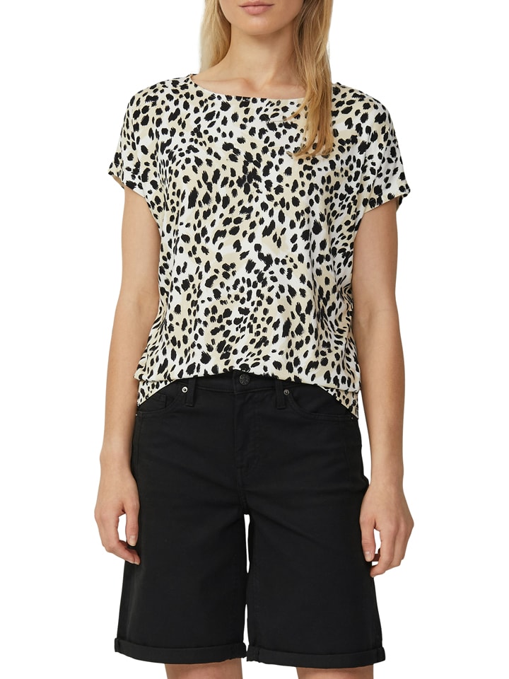 Shirt in Beige/ Weiß/ Schwarz