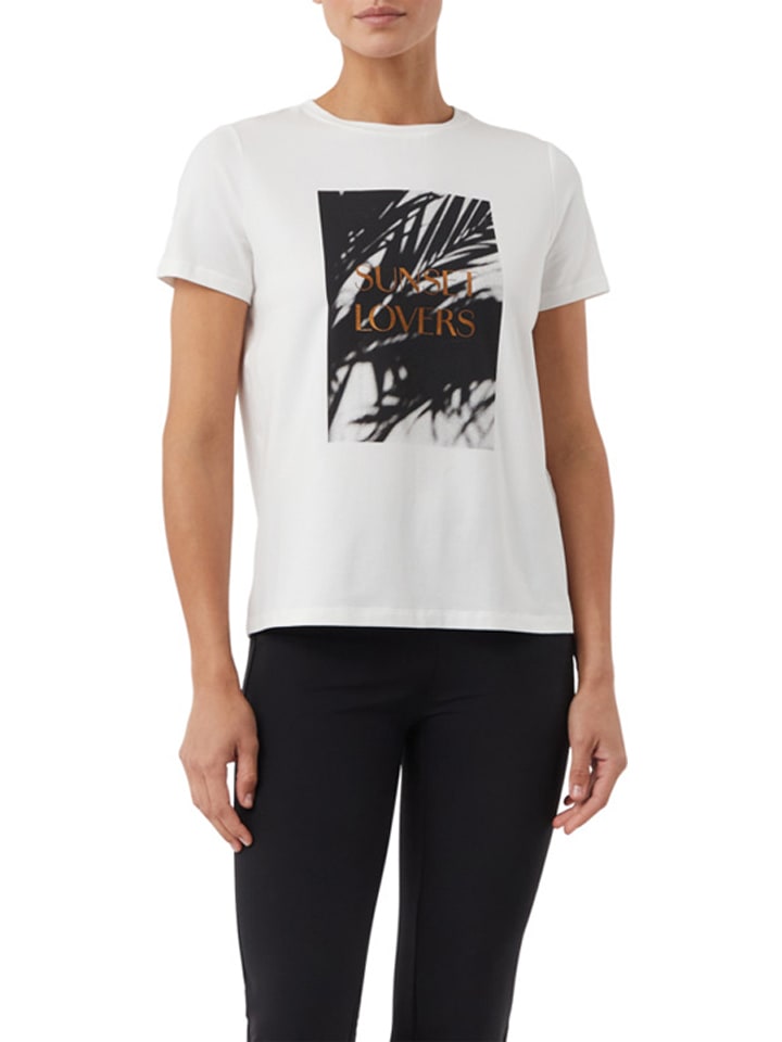 Shirt in Weiß/ Schwarz