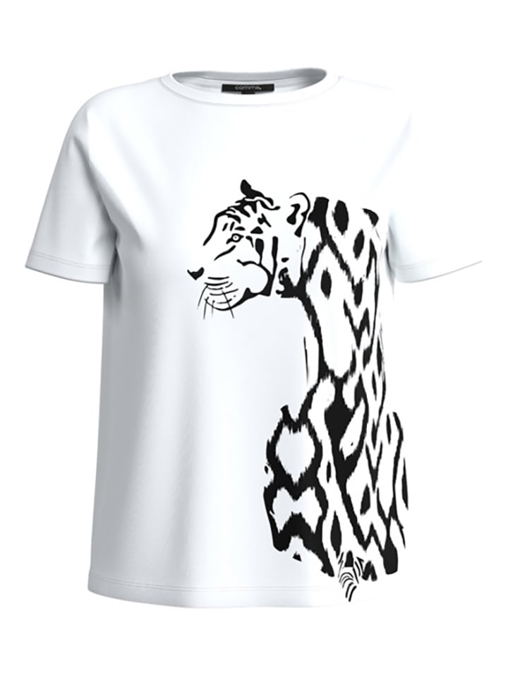 Shirt in Weiß/ Schwarz