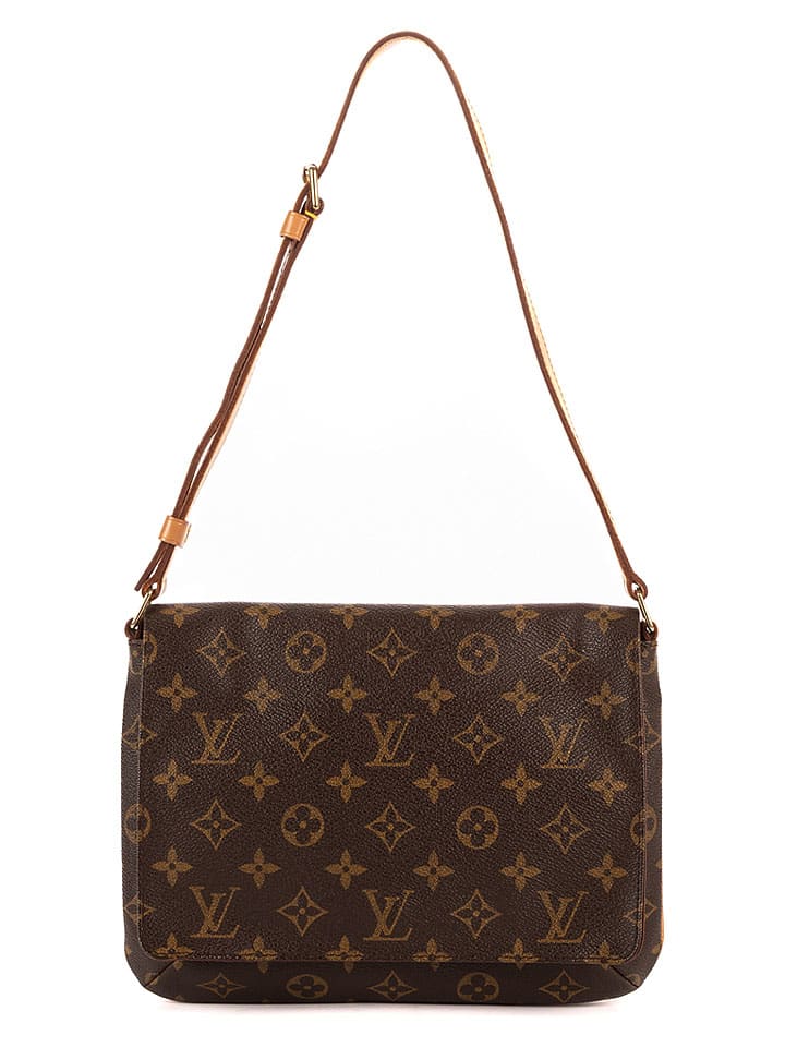 Schultertasche "Musette Tango" in Braun - (B)25 x (H)19 x (T)3 cm
