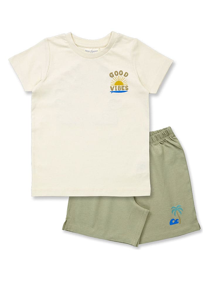 Pyjama "Kafka" in Creme/ Khaki