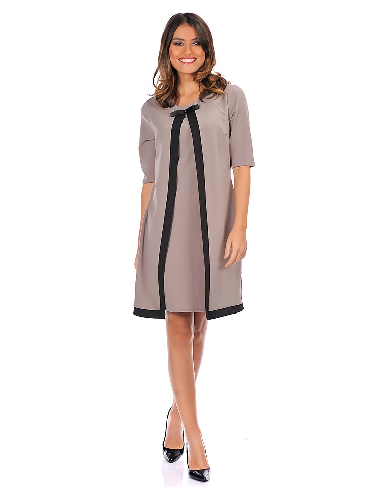 Jurk "Esty" taupe/zwart