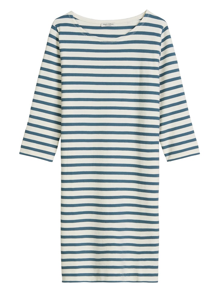 Kleid in Petrol/ Creme