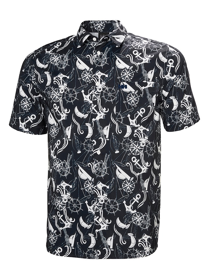 Functionele blouse "Fjord" zwart/wit