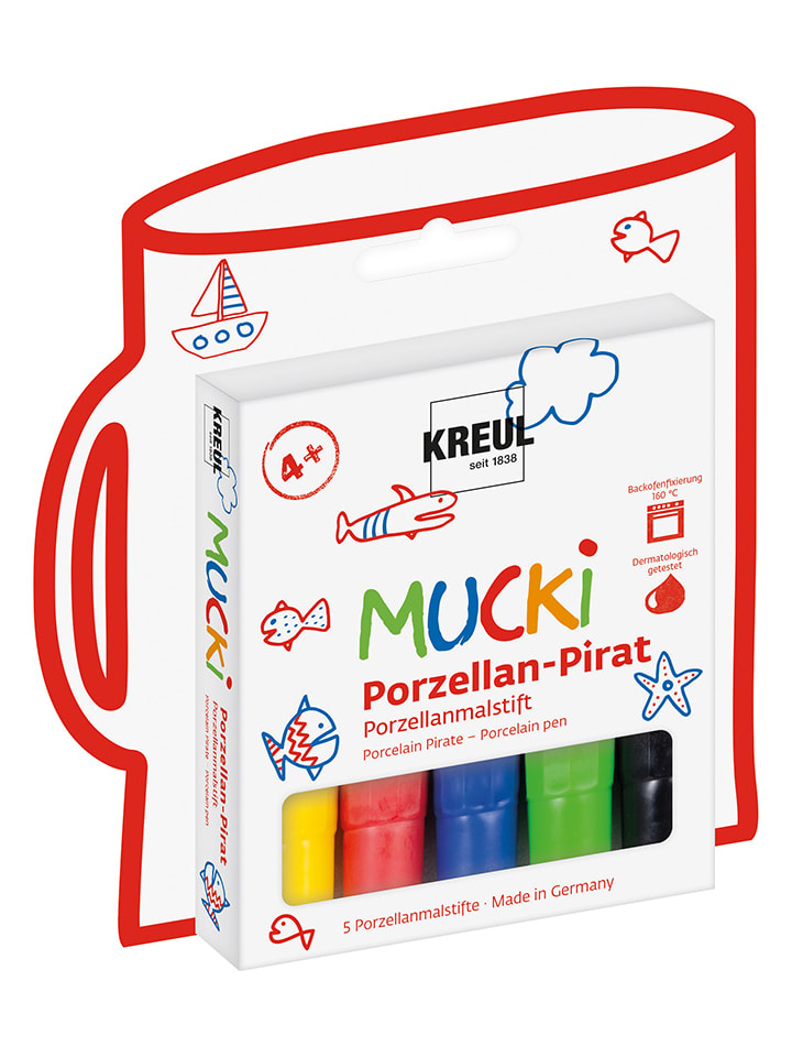 Pisaki (5 szt.) do malowania na porcelanie - 4+