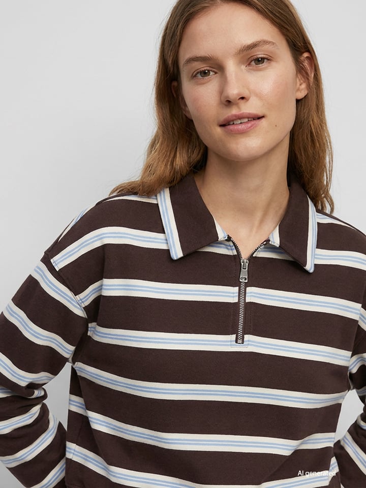 Bluza w kolorze ciemnobrązowo-białym