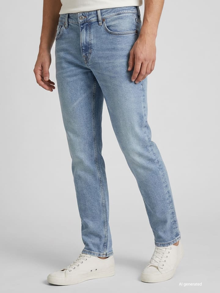 Dżinsy - Slim fit - w kolorze błękitnym