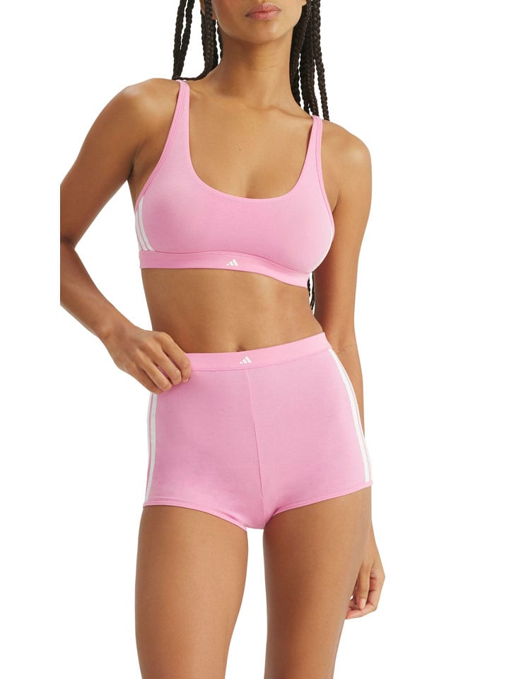 Pełne figi high waist w kolorze jasnoróżowym