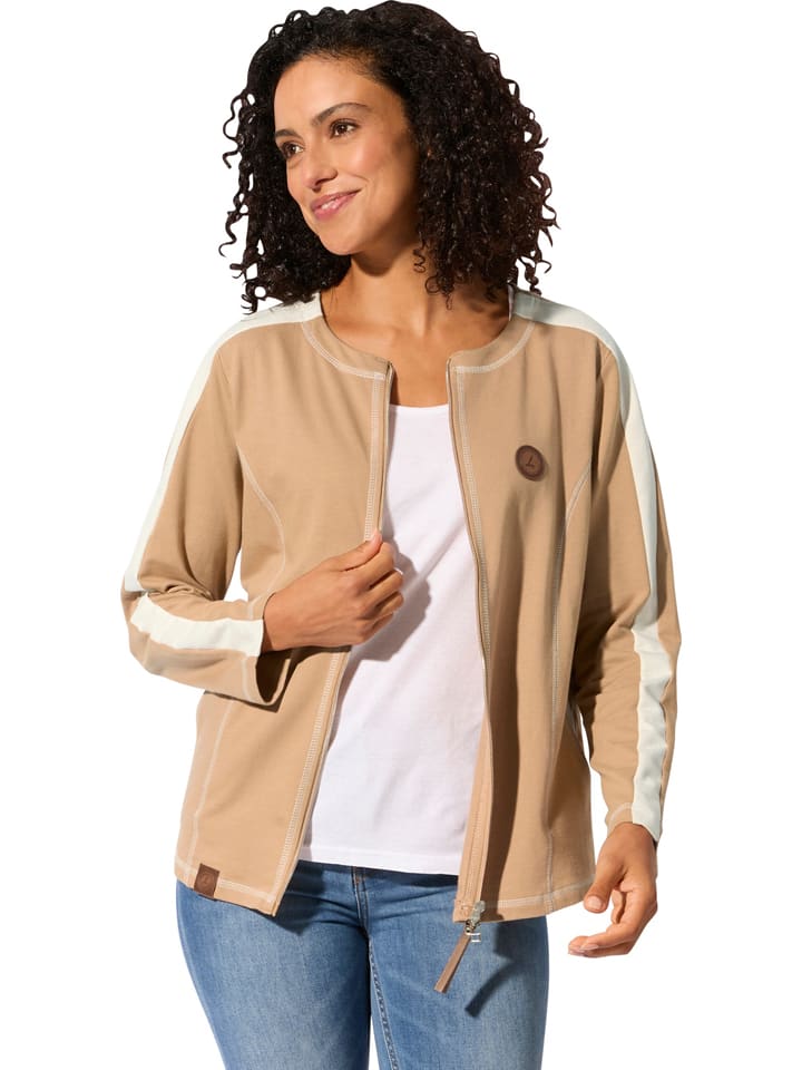 Sweatjacke in Beige